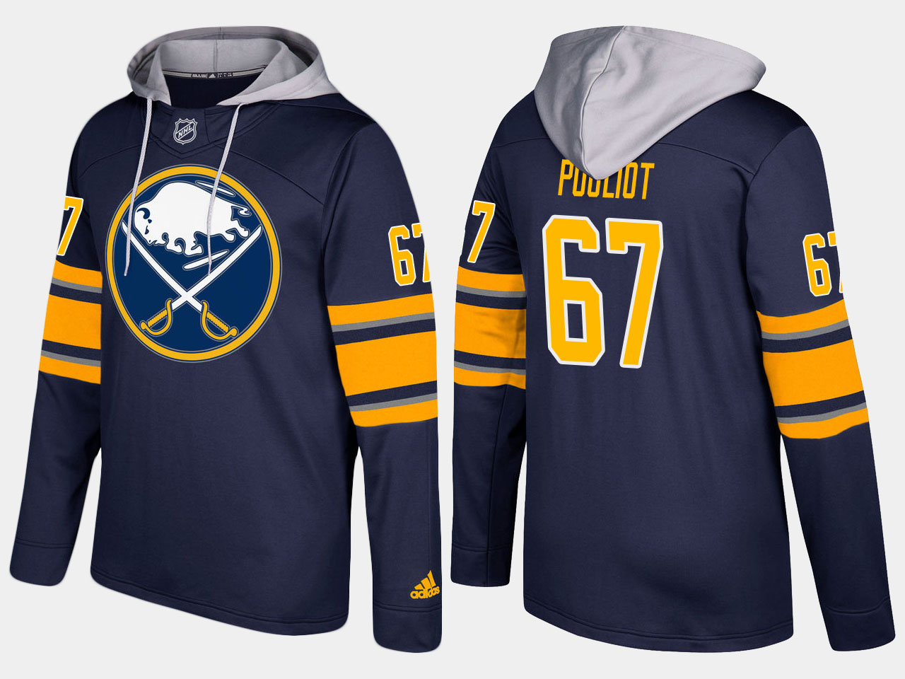 NHL Men Buffalo sabres 67 benoit pouliot blue hoodie